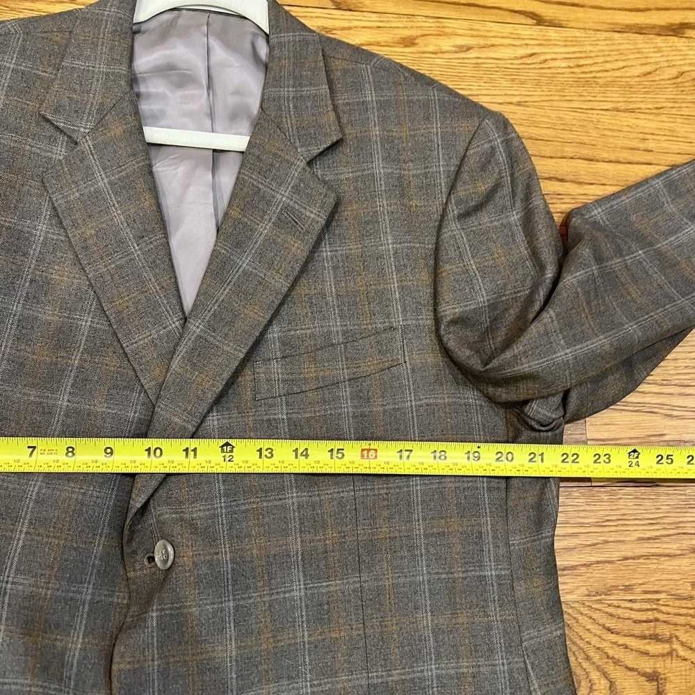 Ermenegildo Zegna Blazer Windowpane Plaid Suit Jacket Size‎ 43R